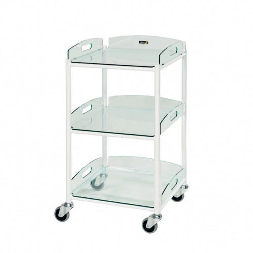 Medical Dressing Trolley 46cm with 3 'Glass' Trays