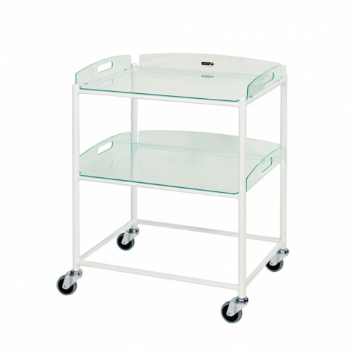 Medical Dressing Trolley 66cm with 2 'Glass' Trays