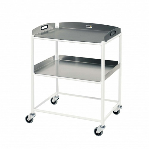 Medical Dressing Trolley 66cm with 2 Stainless Steel Trays