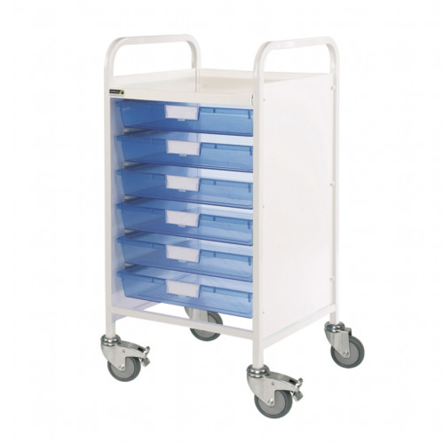 Vista 50 Trolley - 6 Single Depth Trays - Blue Trays