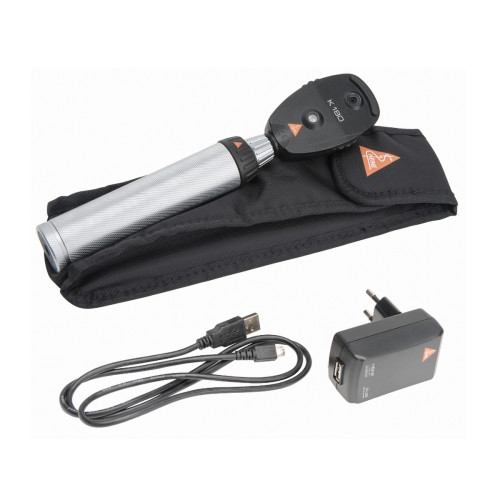 Heine K180 3.5v LED Ophthalmoscope - Rechargeable with USB Power Supply