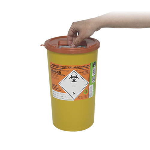 Sharps Bin Container 5ltr - Orange Lid