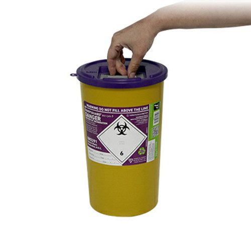 Sharps Bin Container 5ltr - Purple Lid