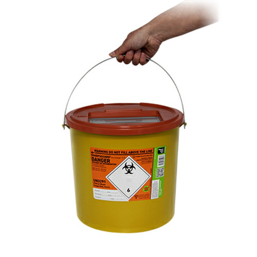 Sharps Bin Container 11.5ltr - Orange Lid