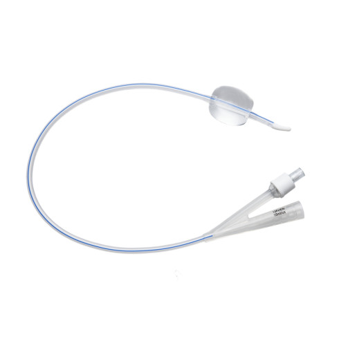 2-Way Silicone Foley Catheters with Tiemann Tip & Pre-Filled Syringe - 12CH - Pack of 5