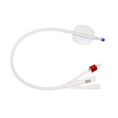 3-Way Silicone Foley Catheters with Straight Tip & 30ml Balloon - 16CH - Pack of 5