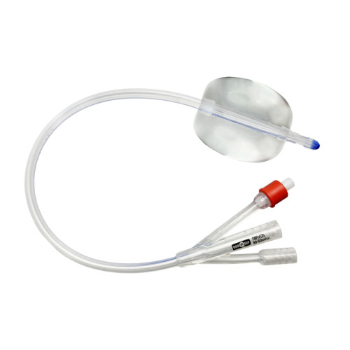 3-Way Silicone Foley Catheters with Straight Tip & 30-50ml Balloon - 18CH - Pack of 5