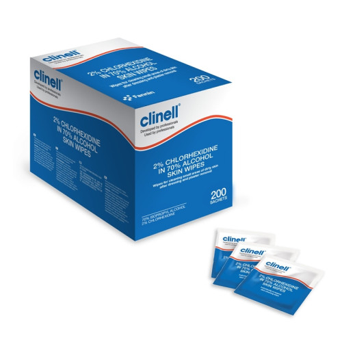 Clinell Skin Prep Wipes with 2% Chlorhexidine x 200