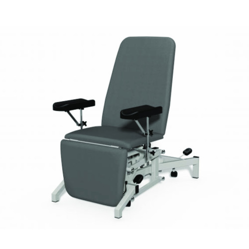 Plinth Model 93B Hydraulic Phlebotomy Chair - Battleship