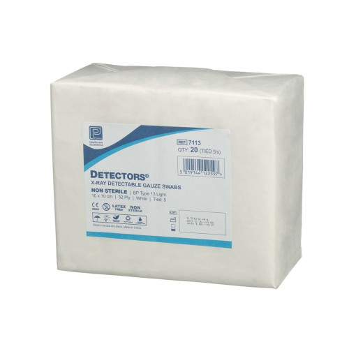 Sterile X-Ray Detectable Gauze Swab 32 Ply 10cm x 10cm x120 (Tied 5)