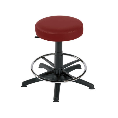 Gas Lift Stool with Foot Ring - Red Wine - Glides