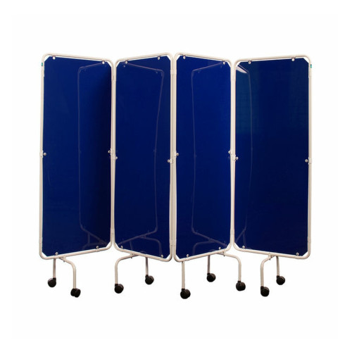 Doherty Four Panel Mobile Screen with Panels - Blue