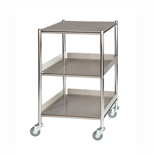 Surgical Trolley 46cm with 1 Stainless Steel Shelf & 2 Trays