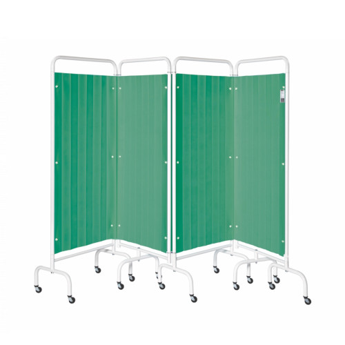 Sunflower Four Panel Screen with Disposable Curtains - Forest Green