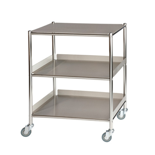 Surgical Trolley 66cm with 1 Stainless Steel Shelf & 2 Trays