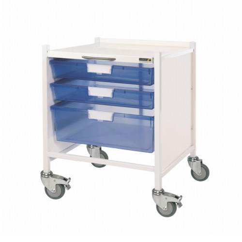 Vista 15 Trolley - 2 Single/1 Double Depth Trays - Blue Trays