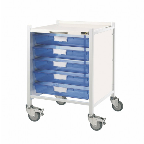 Vista 40 Trolley - 5 Single Depth Trays - Blue Trays