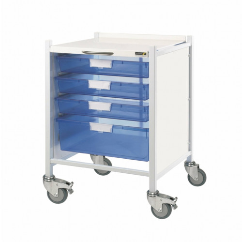 Vista 40 Trolley - 3 Single/1 Double Depth Trays - Blue Trays