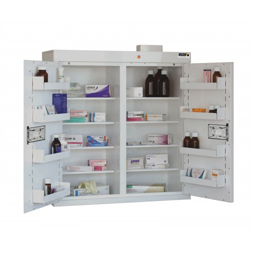 Medicine Cabinet MC8 - 8 Shelves, 8 Door Trays, 2 Doors