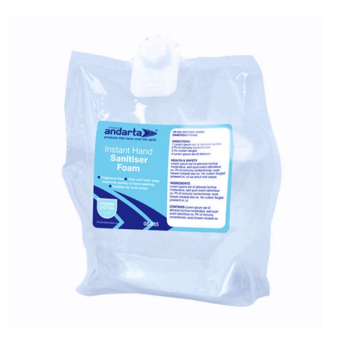 Andarta System 300 Hand Sanitiser Foam - 800ml Pouch x 6