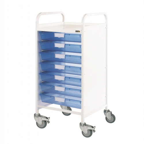 Vista 55 Trolley - 7 Single Depth Trays - Blue Trays