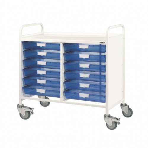 Vista 100 Trolley - 12 Single Depth Trays - Blue Trays