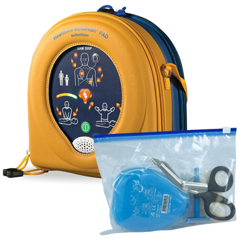 HeartSine Samaritan PAD 500P (Semi-Automated with CPR Advisor) Defibrillator with AED Preparation Kit