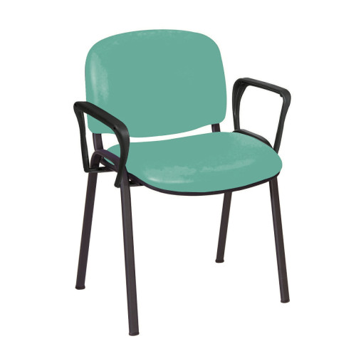 Galaxy Visitor Chair with Arms - Anti-bacterial Vinyl - Mint