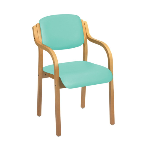 Aurora Visitor Chair with Arms - Anti-bacterial Vinyl - Mint