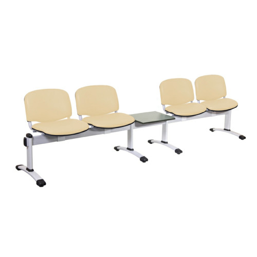 Venus Visitor 5 Section Module - 4 Seats & 1 Magazine Table - Inter/Vene Anti-bacterial Fabric - Beige