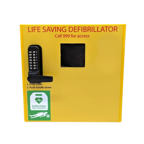 Exterior Defibrillator Cabinet with Keypad Lock - Steel