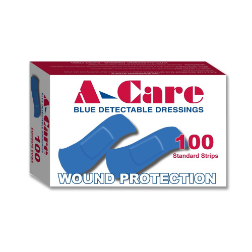 A-Care Blue Detectable Extra Wide Strip Dressing 7.5x2.5cm x 100