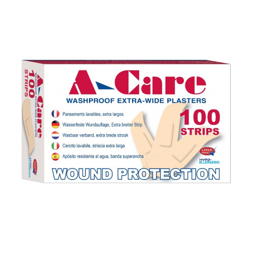 A-Care Washproof Extra Wide Strip Dressing 7.2x2.5cm x 100