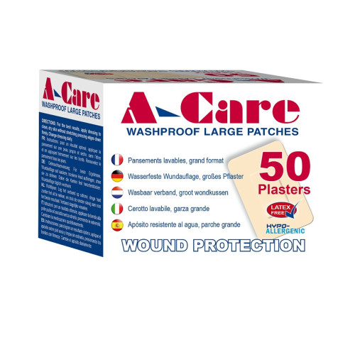 A-Care Washproof Large Patch 7.2x5cm x 50