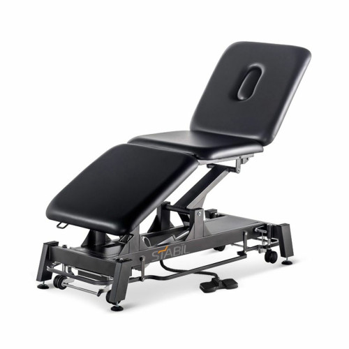 Stabil Pro 3-Section Treatment Table - Black Frame & Upholstery - Electric 360 degree Operation