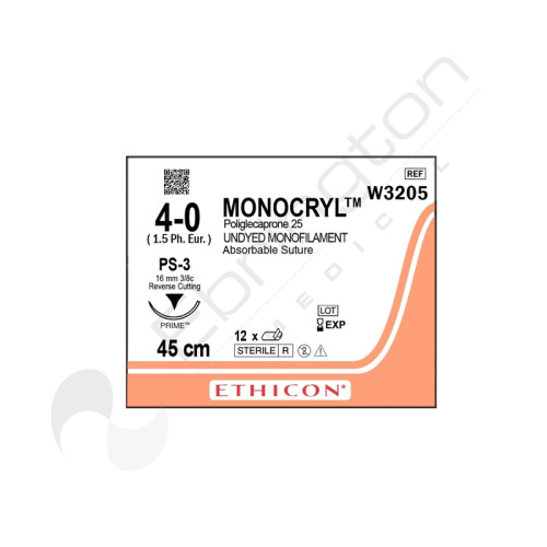 Monocryl Sutures W3205 x 12