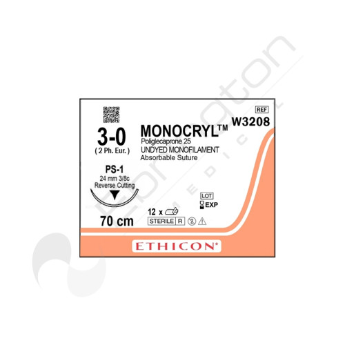 Monocryl Sutures W3208 x 12