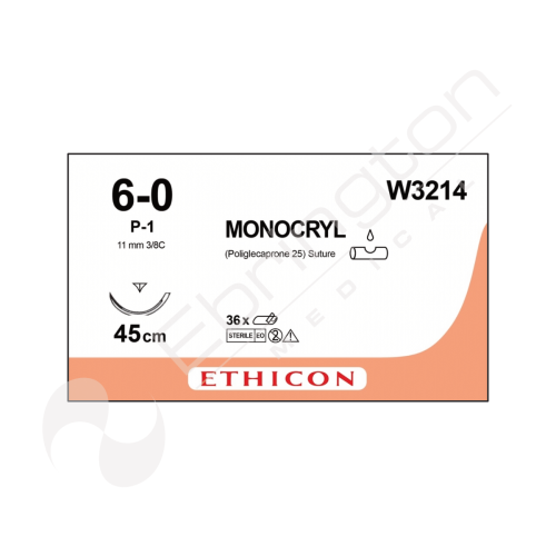 Monocryl Sutures W3214 x 12