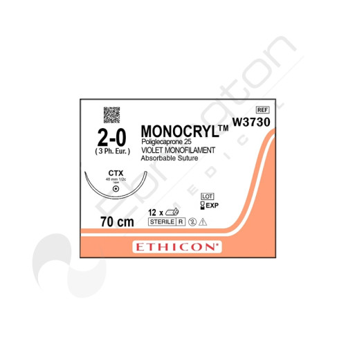 Monocryl Sutures W3730 x 12