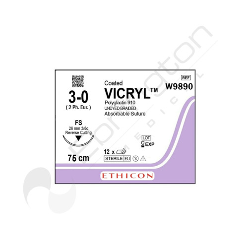 Vicryl Sutures W9890 x 12