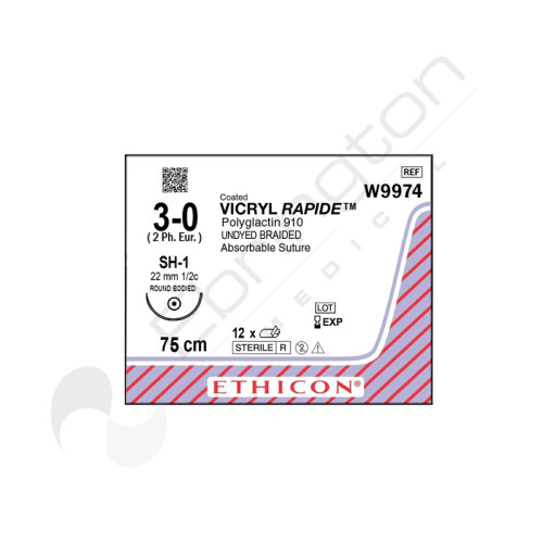 Vicryl Rapide Sutures W9974 x 12